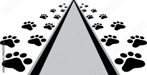 Paw Prints Background. Cute pets and Dogs pets paw print isolated on white background.