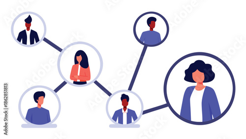 Diverse team members connecting in a professional network