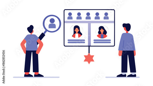 HR professionals reviewing candidate profiles for recruitment