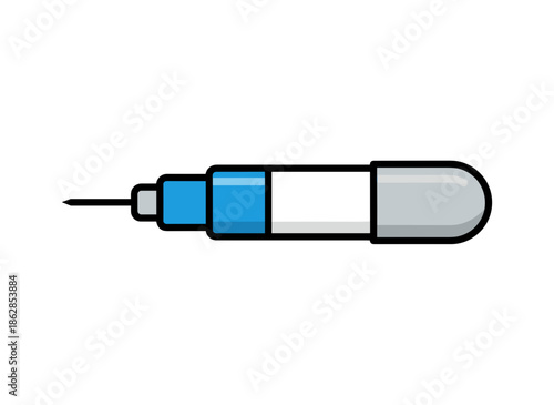 Finger prick lancet needle extended for blood glucose testing medical concept