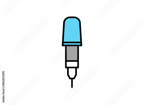 Finger prick lancet with protective cap vertical view clinical diagnostics concept
