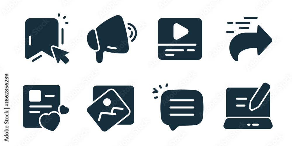 Fotografie Blog and post excellent icon collection