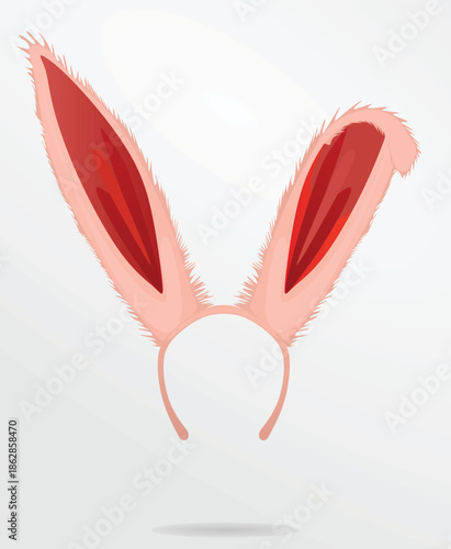 Rabbit ears head band. vector illustration