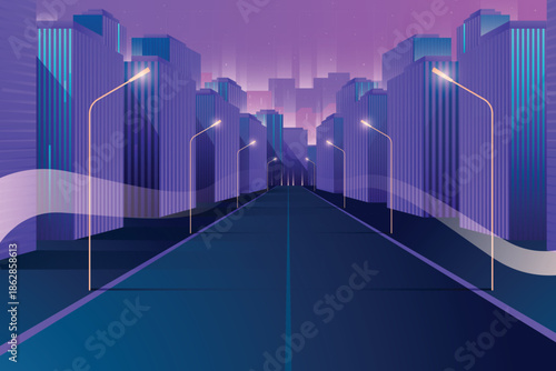 Futuristic City Street at Night with Skyscrapers Illustration
business graph on the screen of the world
