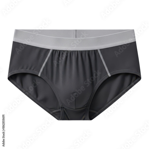Modern men's underwear with mesh waistband isolated on transparent background