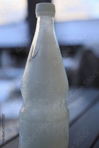 Gefrorene Wasserflasche
