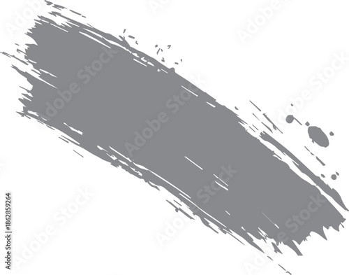 Grungy grey Ink Paint Brush Stroke Vector Illustration
