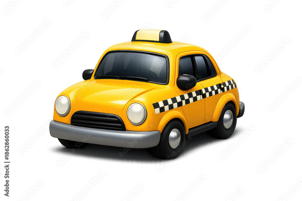 Fototapeta premium Iconic nyc yellow taxi illustration for urban themed design and ads