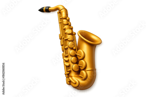 Elegant baritone saxophone icon in gold for music design and decor