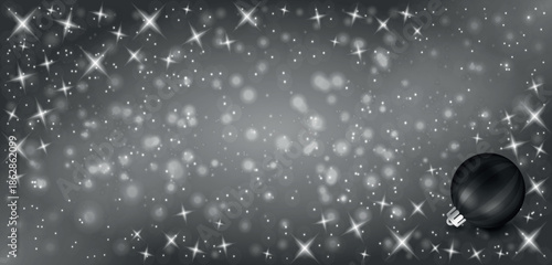 Black-White grunge Christmas background, Christmas wishes background, Winter Snowfall Christmas background, Flying snow flakes and stars on winter Black-White background. snowflake template.