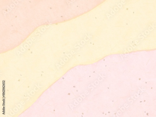 淡いオレンジや黄色やピンクのカラーの和紙の背景素材イラスト