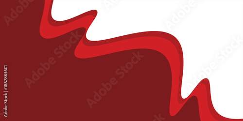 Red background curve line on white space shadow overlap and dimension modern texture pattern for text and message website design