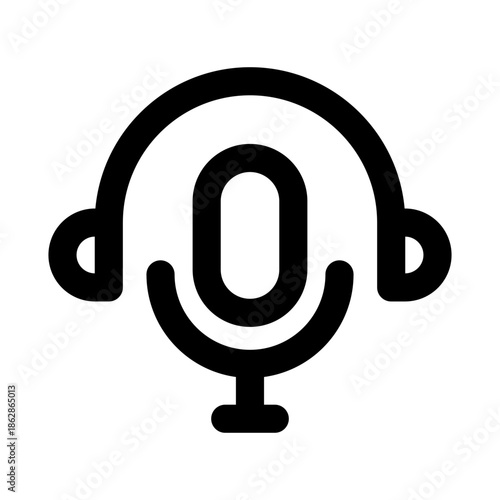 Podcast Modern Line Icon. Professional minimal vector symbol representing audio broadcasting streaming and digital media content.