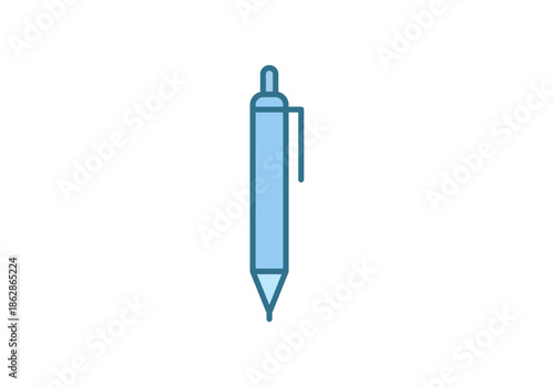 Bolígrafo de oficina azul con clip para escritura