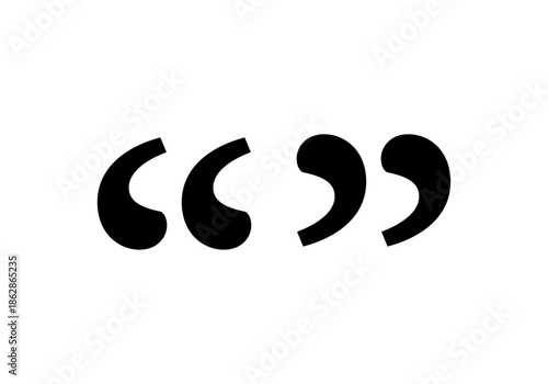 Doble signo de comillas negras de apertura y cierre para resaltar frases célebres o testimonios en diseño gráfico