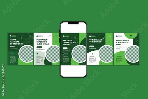 National Doctors Day Social Media Carousel Post Design Template