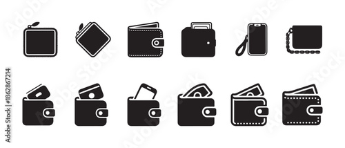 Stylish wallet and phone icons for modern financial and communication needs