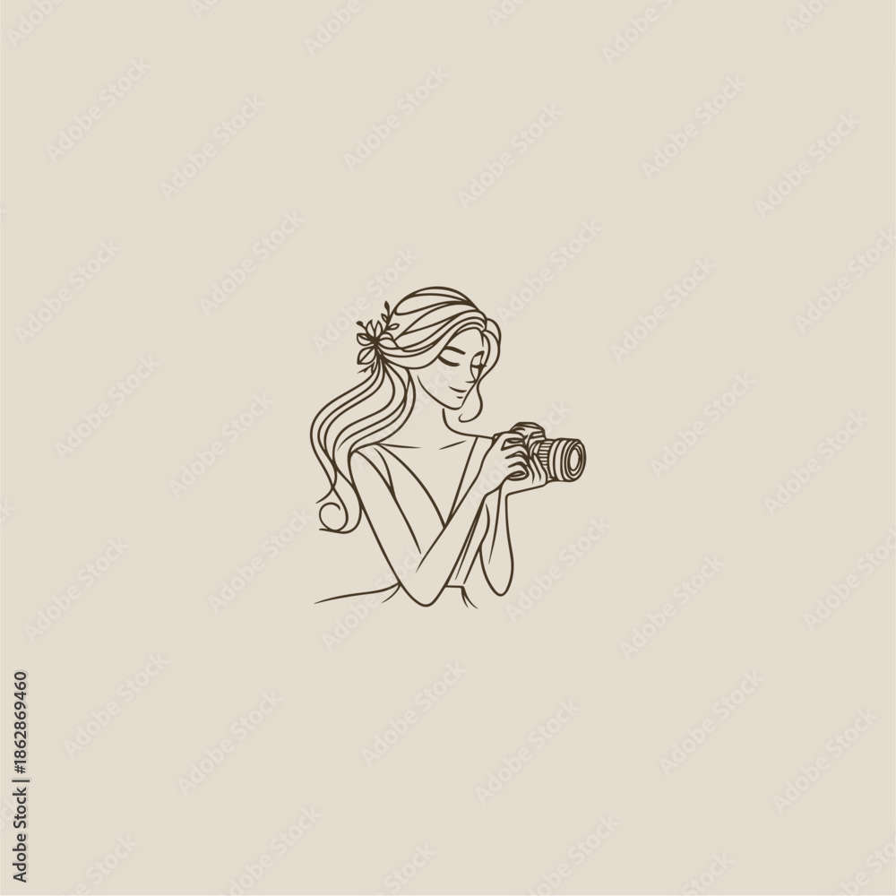 Obraz premium Photography Illustration, Photography Vector, Photography Logo, Photographer Branding, Creative Camera Logo, Elegant Photography Cartoon, Professional Photography Icon