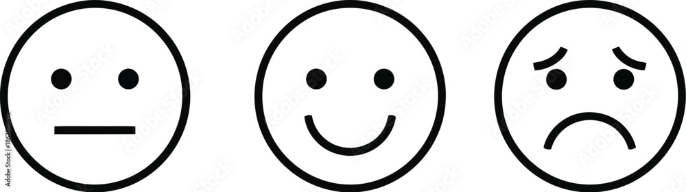 Fototapeta premium Emotional faces expressing different moods and feelings