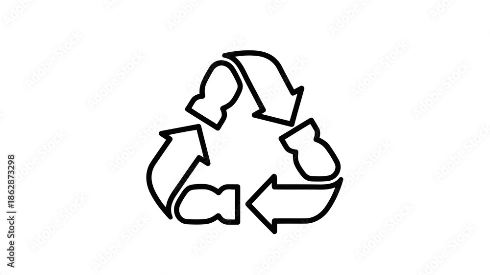 Obraz premium Recycling symbol representing sustainability and environment