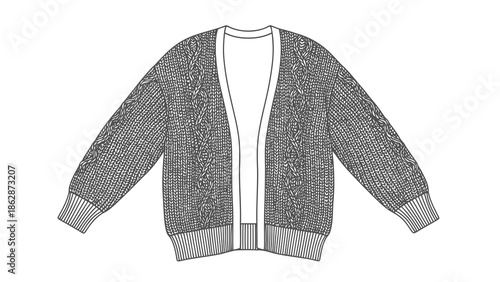 Beautiful knitted cardigan sweater with open front