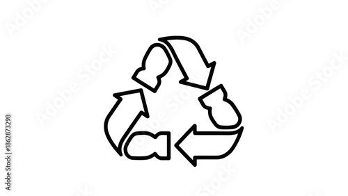 Recycling symbol representing sustainability and environment