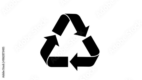 Recycling symbol on white background