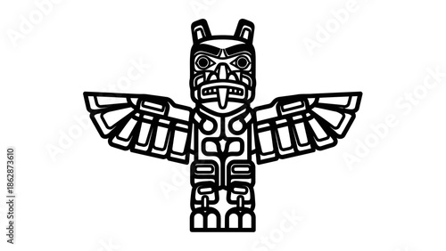 Traditional native american totem pole design