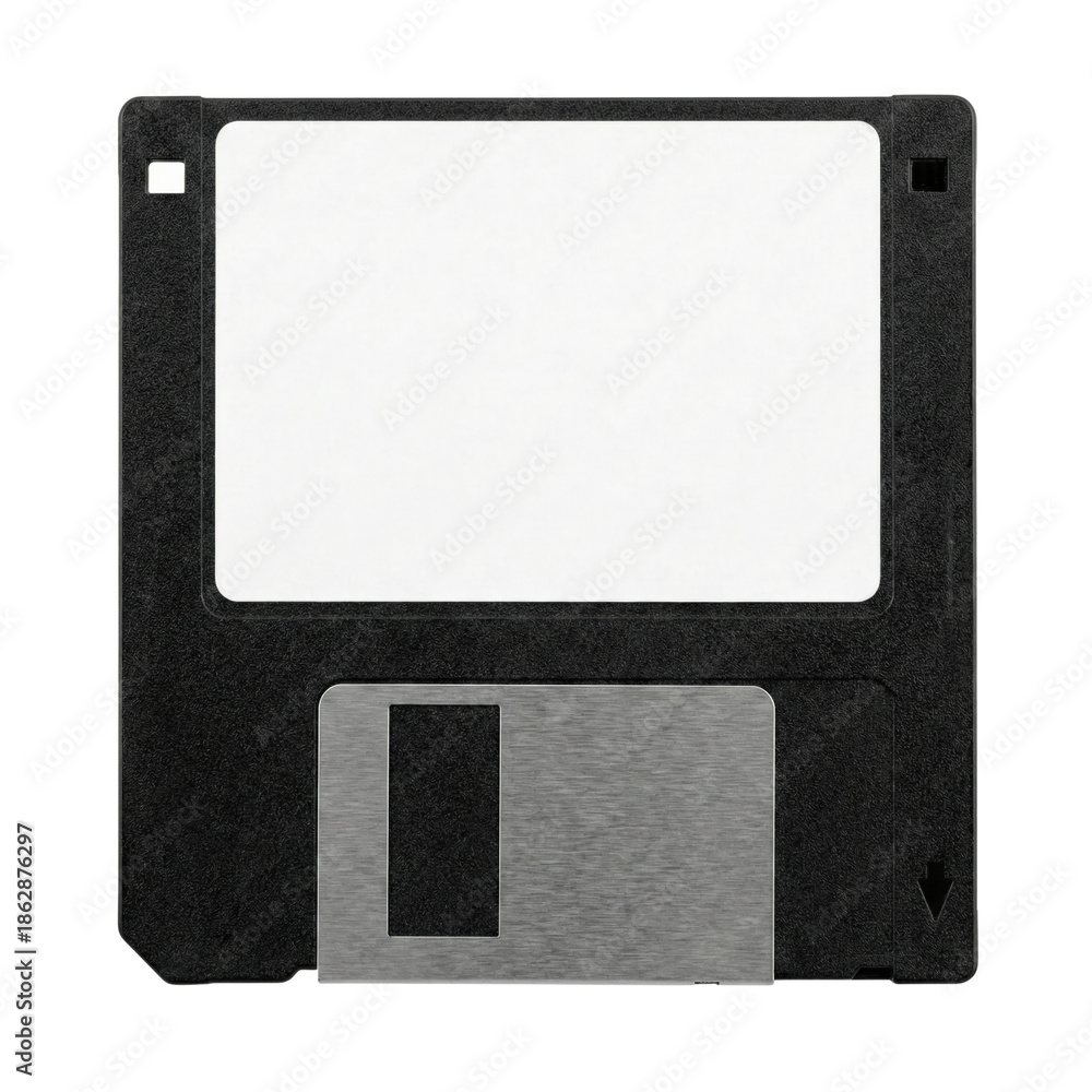 Foto Retro black floppy disk magnetic data storage media