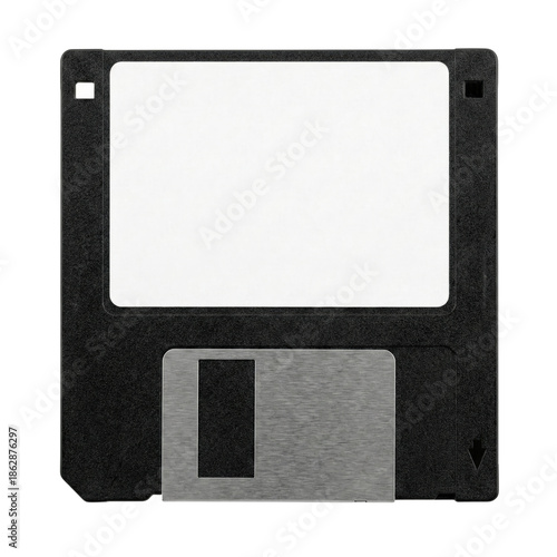 Tableau sur toile Retro black floppy disk magnetic data storage media