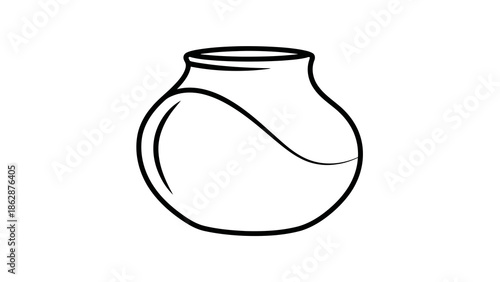 Simple black outline of a vase