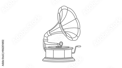 Vintage gramophone playing music