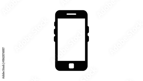 Simple black mobile phone icon on white background