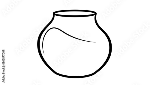 Simple black outline of a vase on white background