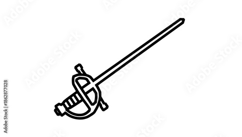 Simple line drawing of a sword