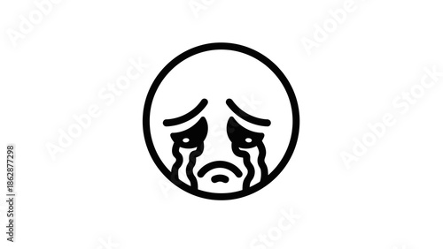 Crying face emoji illustration