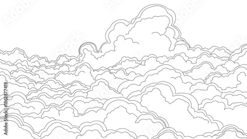 Cloudscape with fluffy clouds in the sky