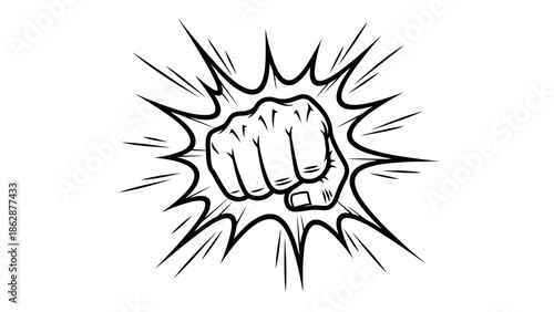 Clenched fist punching motion