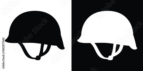 military helmet silhouette vector, army helmet icon