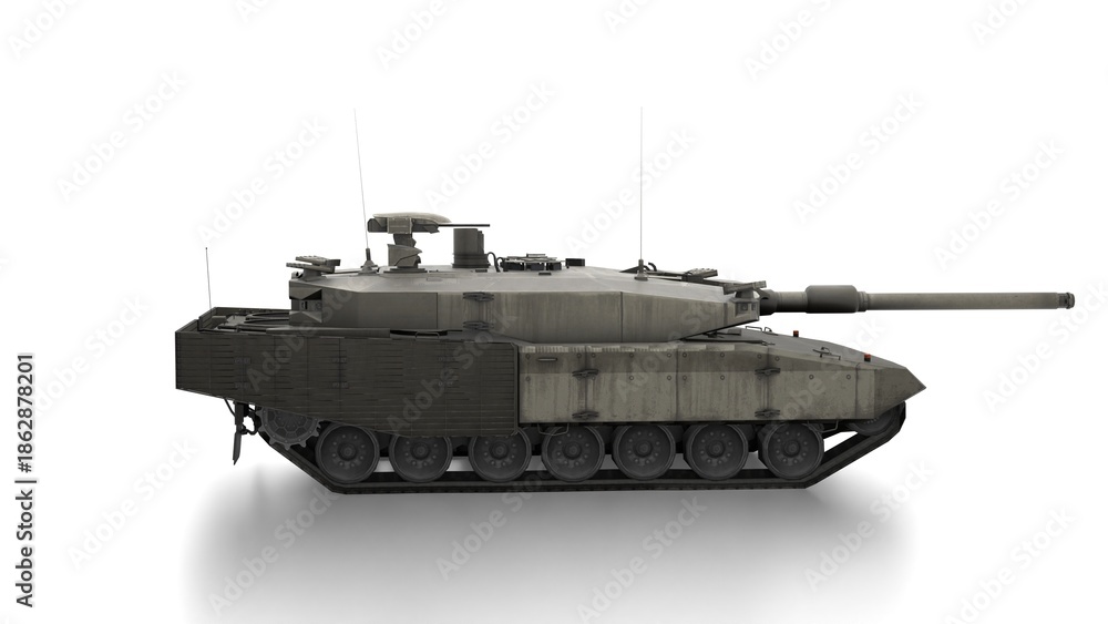 Fototapeta premium army iron tank on white background