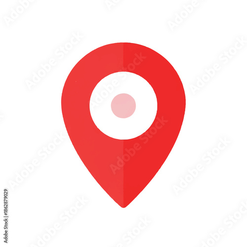 Red Location Pin Icon with White Circle for Maps and Navigation. Free Download Red Location Pin Icon with White Circle for Maps and Navigation. - GFXLoad