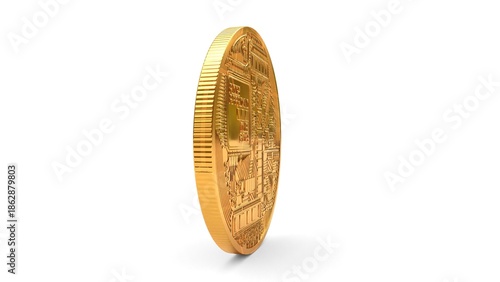 bitcoin spin on white background