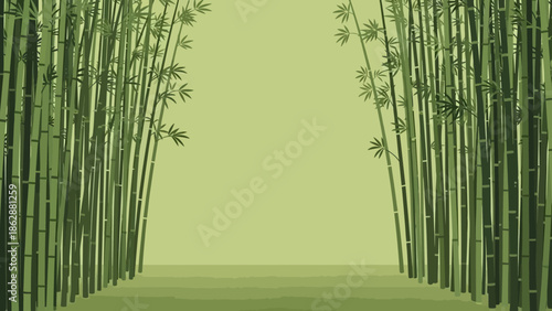Lush Bamboo Grove Pathway with Whispering Stalks