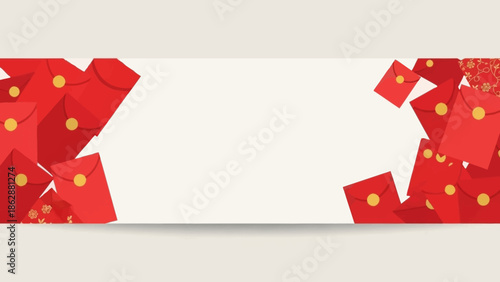 Red Envelope Banner with Copy Space