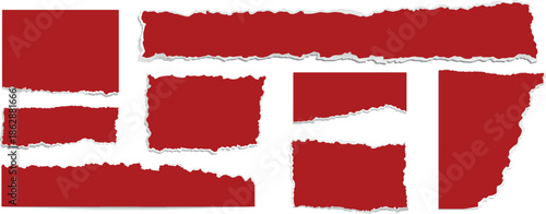 Realistic set of ripped white paper sheets png