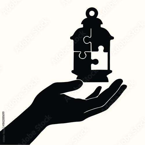 Man in suit holding fire extinguisher and sword vector illustration silhouette icon design