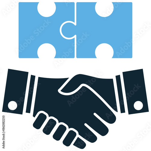 Partnership icon vector for business deals. Ideal for teamwork, collaboration, shaking hands, joint ventures, and mutual agreement symbols.