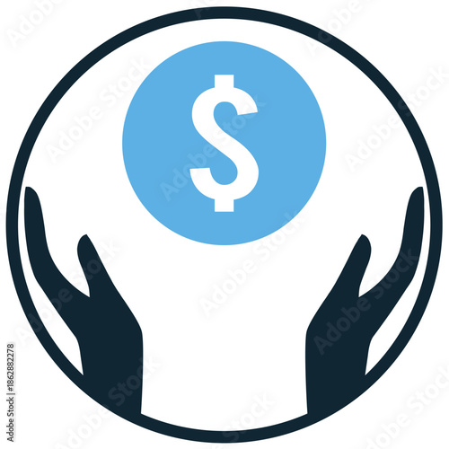 Sponsorship icon vector for financial support. Ideal for education funding, child aid programs, business partners, and charitable backing.