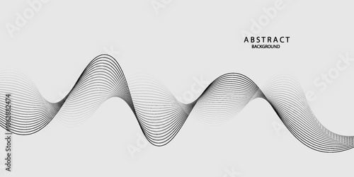 Abstract vector background with black wavy lines