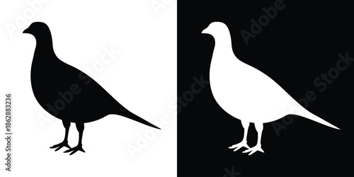 pheasant bird silhouette vector, pheasant black silhouette icon